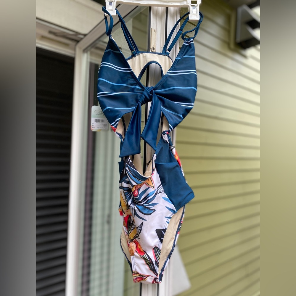 Nani Swimwear, Blue and Floral One-Piece Swimsuit